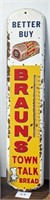 Vintage Braun's Town Talk Bread 39" Thermometer