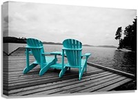 Blue Muskoka Chairs on The Dock Wall Decor 22 X