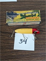 Vintage Fishing Lure and Pfleuger Box