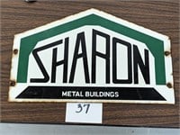 Sharon Metal Buildings Porcelain Sign - 8.5" x 14"