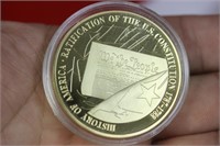A Gold Plated Commemorative Medal