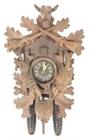 German Black Forest Style Hunting Cuckoo Clock