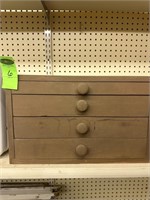 4 Drawer Wood Cabinet w/Contents