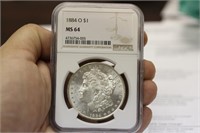 An NGC Graded 1884-O Morgan Silver Dollar