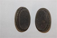 A Pair of Sterling and Drusy Earrings
