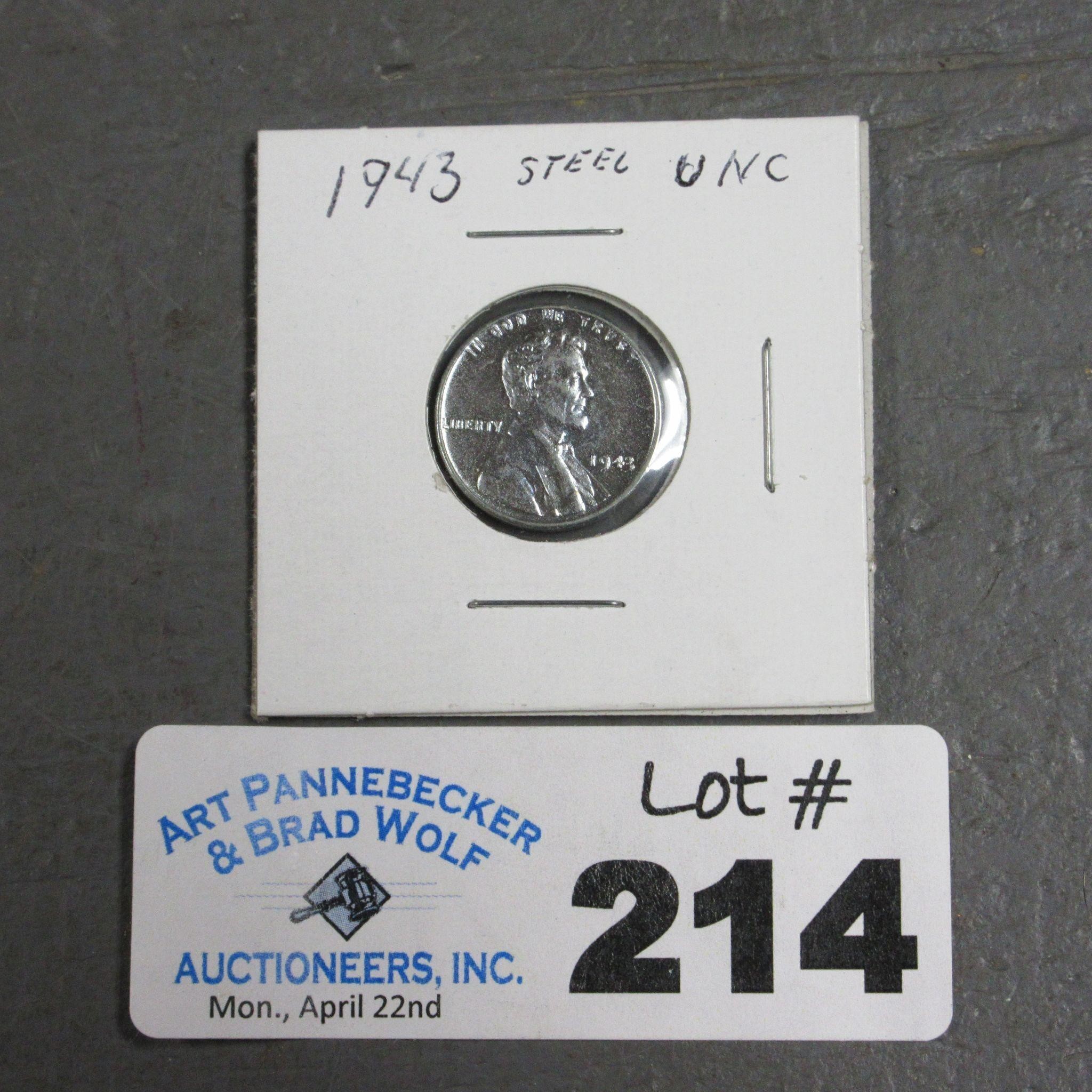 Uncirculated 1943 Steel Lincoln Wheat Penny