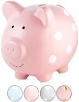 Pearhead Large Ceramic Piggy Bank, Baby Girl