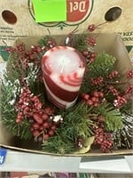 Brand New Christmas Wreath & Candle