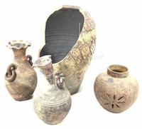 (4) Pottery Planter Pots, Garden Decor