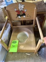 Vintage Wood & Plastic Potty Chair