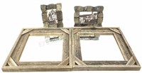 (4pc) Rustic Wall Mirrors, Framed Photos