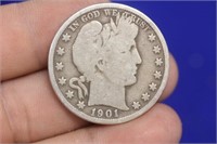A 1901 Barber Silver Half Dollar