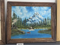 c.1990 Painting by R. Miller - 19" x 23"