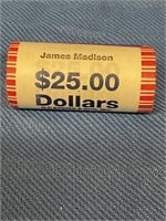 $25.00 Roll of James Madison Quarters