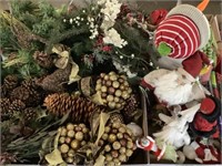 Table Lot Christmas Decor, Santa Claus, Snowman