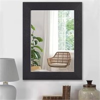 Wood Framed Wall Mounted Accent Mirror in Black