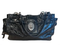 Coach, black patent leather handbag