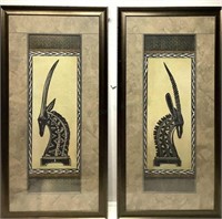 (2pc) African Animal Panel Prints