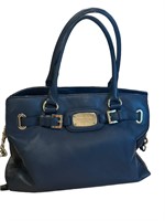 Michael kor blue leather handbag