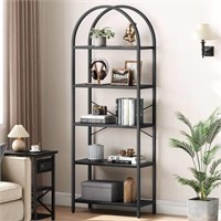 5 Tier Bookshelf, Bookcase with Metal Frame