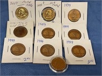 Gold plated quarters assorted dates