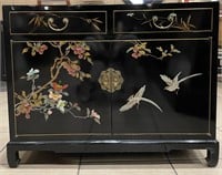 Cabinet - Chinoiserie Black Lacquerware - Antique