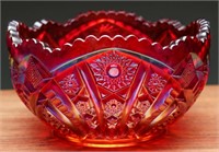 Sunset Iridescent Red Amberina Carnival Bowl