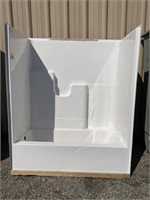 60" LH White Tub/Shower Surround