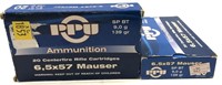 x2- Boxes of 6.5x57 Mauser 139-grain SP BT