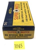 Vintage box of .38 Spl. 148-grain Western