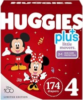 Huggies Plus Diapers, Size 4, 174 Count