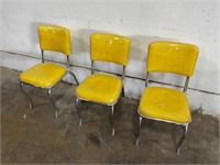 3 Vintage Yellow Chairs