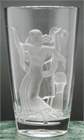 1940s Signed Verlys Spring & Autumn Art Glass Vase