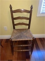 Antique Ladder Back Woven Seat Chair