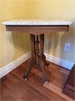 Antique Marble Top End Table