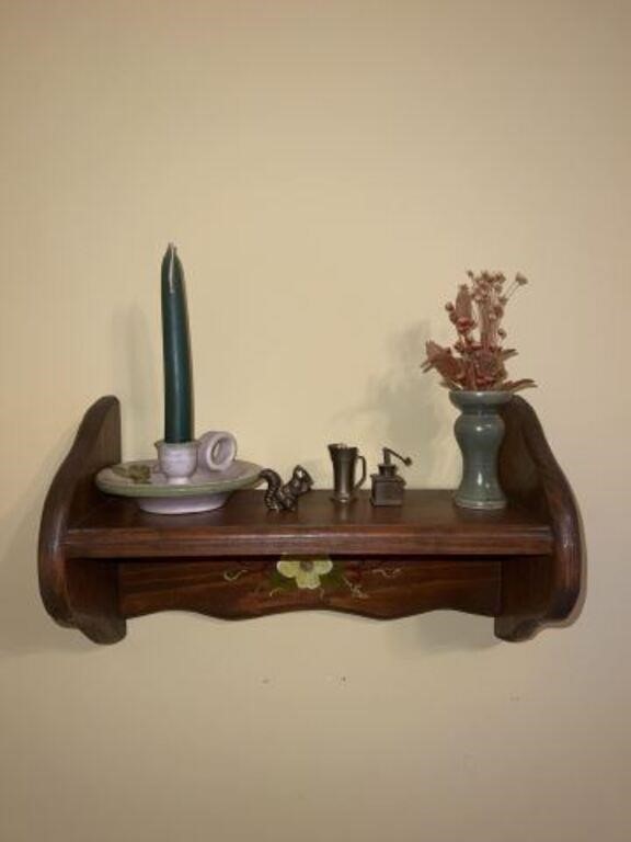 Wall Shelf with Contents