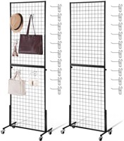 Therwen 2 Pack 6' x 2' Grid Wall Panels with 40