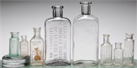 Antique Embossed Medicine Bottles (8)