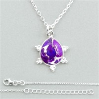 Natural 5.24ct Purple Turquoise Necklace
