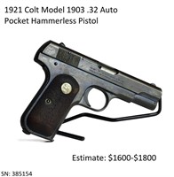 1921 Colt Model 1903 .32 Auto Pocket Hammerless