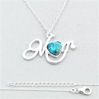 Natural Heart 2.14ct Copper Turquoise Mom Necklace