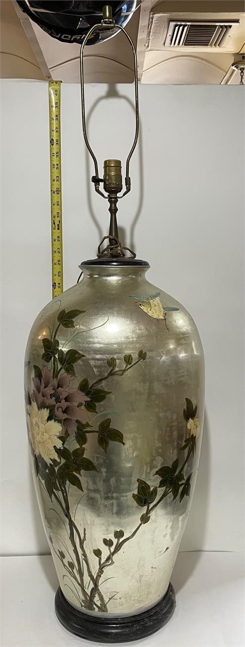Chinoiserie Table Lamp - Floral & Bird HandPainted