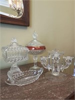 4 Piece Lot Includes Cranberry Crystal and