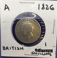 Rare: Original 1826 British Shilling