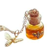 Cute Honey Bee Vial Necklace