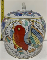 Vintage Ceramic Oriental Vase - Hand Painted