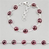 Natural Round 25.62ct Garnet Bracelet