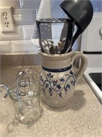 WW Pottery Pitcher and Utensils