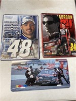 Dale Earnhardt decorative car tag and two tin
