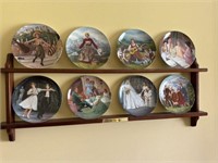 8 pc sound of music collector plates and shelf